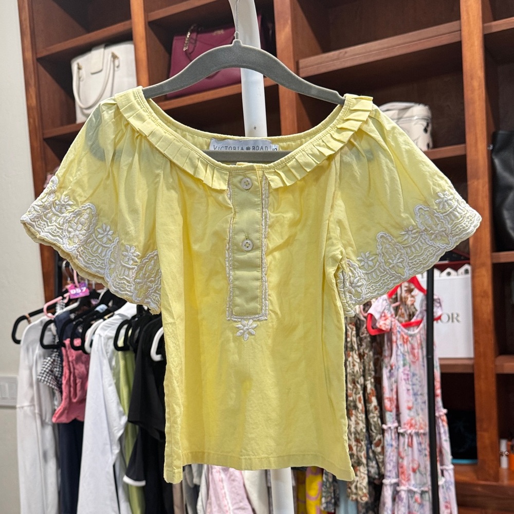 Handmade Kids Yellow Embroidered Blouse